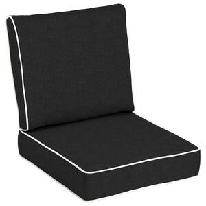 24 x 24 Sunbrella Canvas Black Outdoor Lounge Chair Cushion