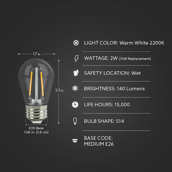 Feit Electric 15-Watt Equivalent S14 HO String Light LED