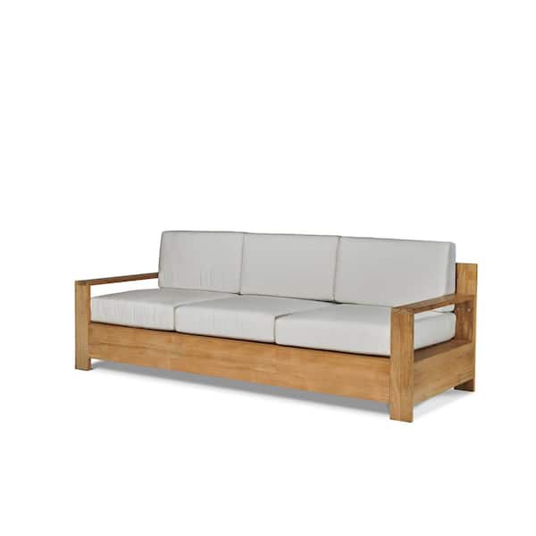 Unbranded Lothair 4-Piece Teak Patio Conversation Deep Seating Set with Sunbrella Charcoal Cushions