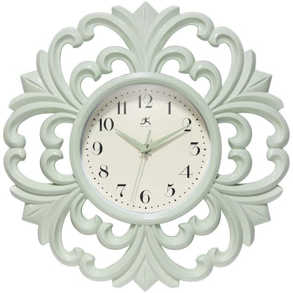 Wisteria 15.5 in. Meadow Mist Resin Decorative Wall Clock