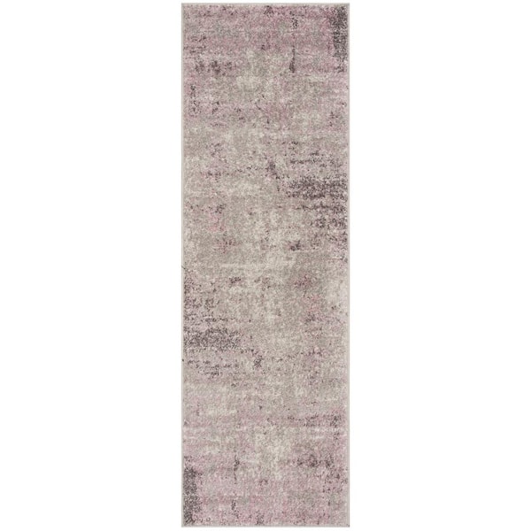 SAFAVIEH Adirondack Light Gray/Purple 3 ft. x 12 ft. Distressed Runner Rug