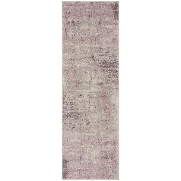 SAFAVIEH Adirondack Light Gray/Purple 3 ft. x 14 ft. Distressed Runner Rug