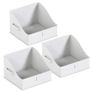 Collapsible Trapezoid Shelf Storage Basket Bin (3 Pack)