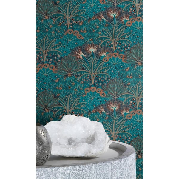 Walls Republic Blue Exotic Blue Palm Trees R7886 (57 sq. ft.) Double Roll