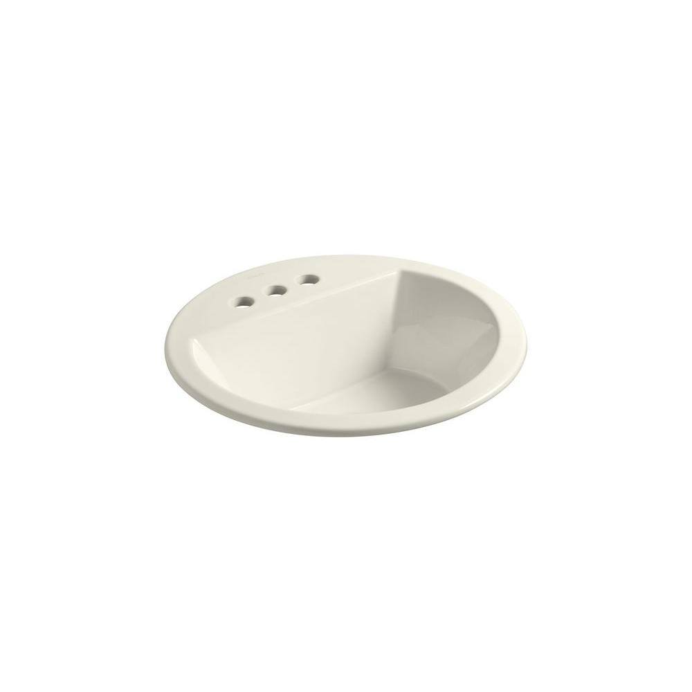 Bryant Biscuit Ceramic Round Drop-In Bathroom Sink