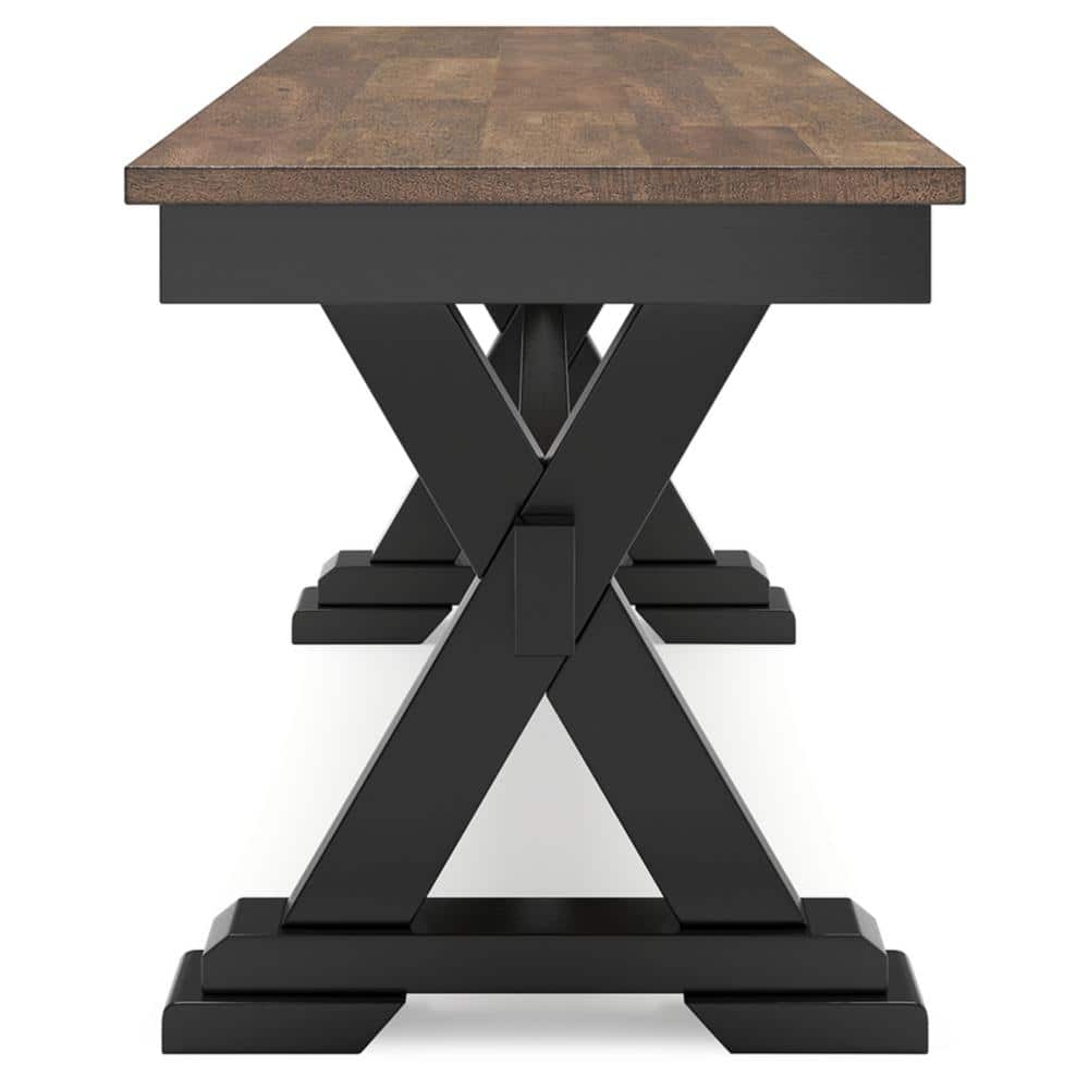 Wildenauer 48" Black and Brown Wood Dining Bench
