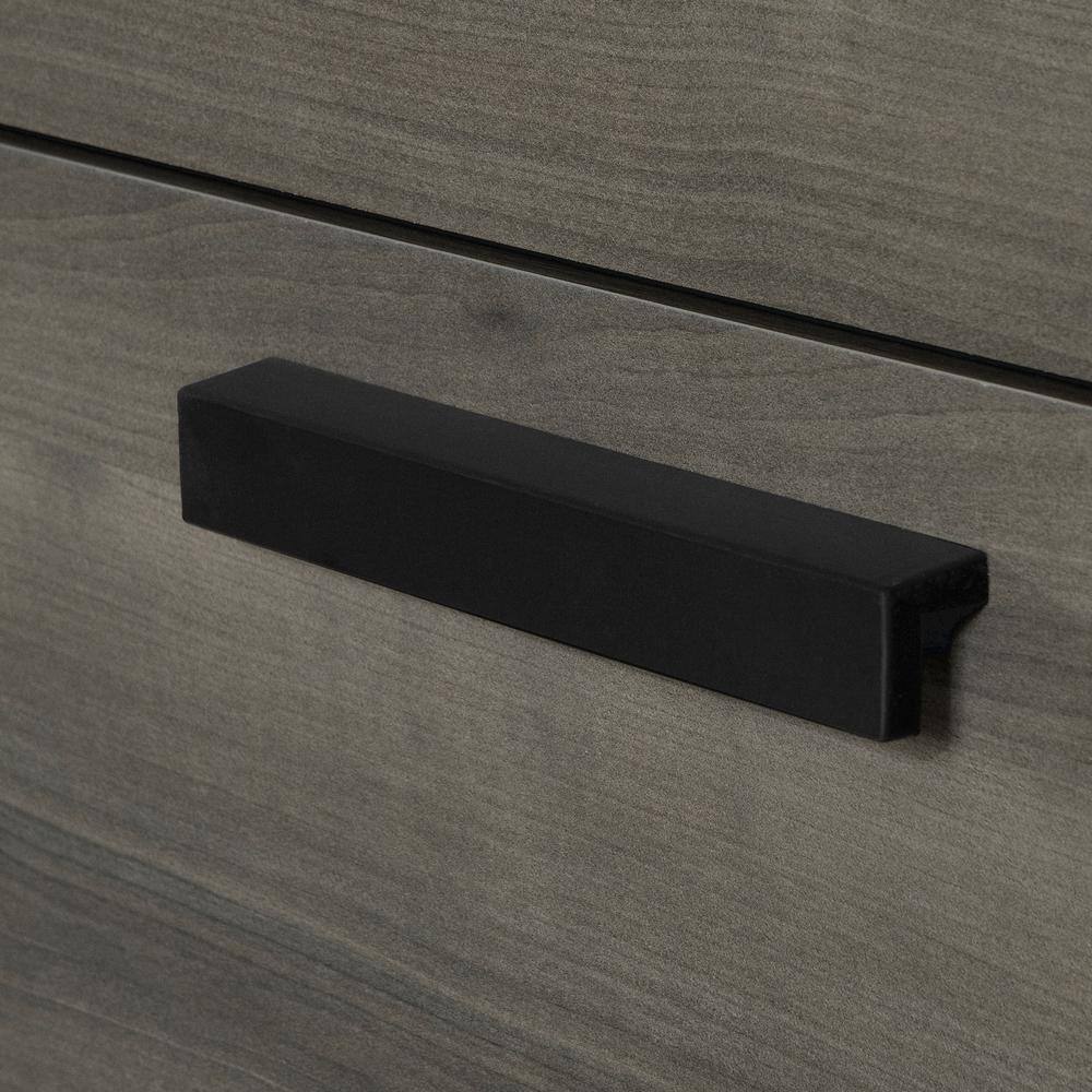 Gray Maple 2-Drawer Scandinavian Nightstand