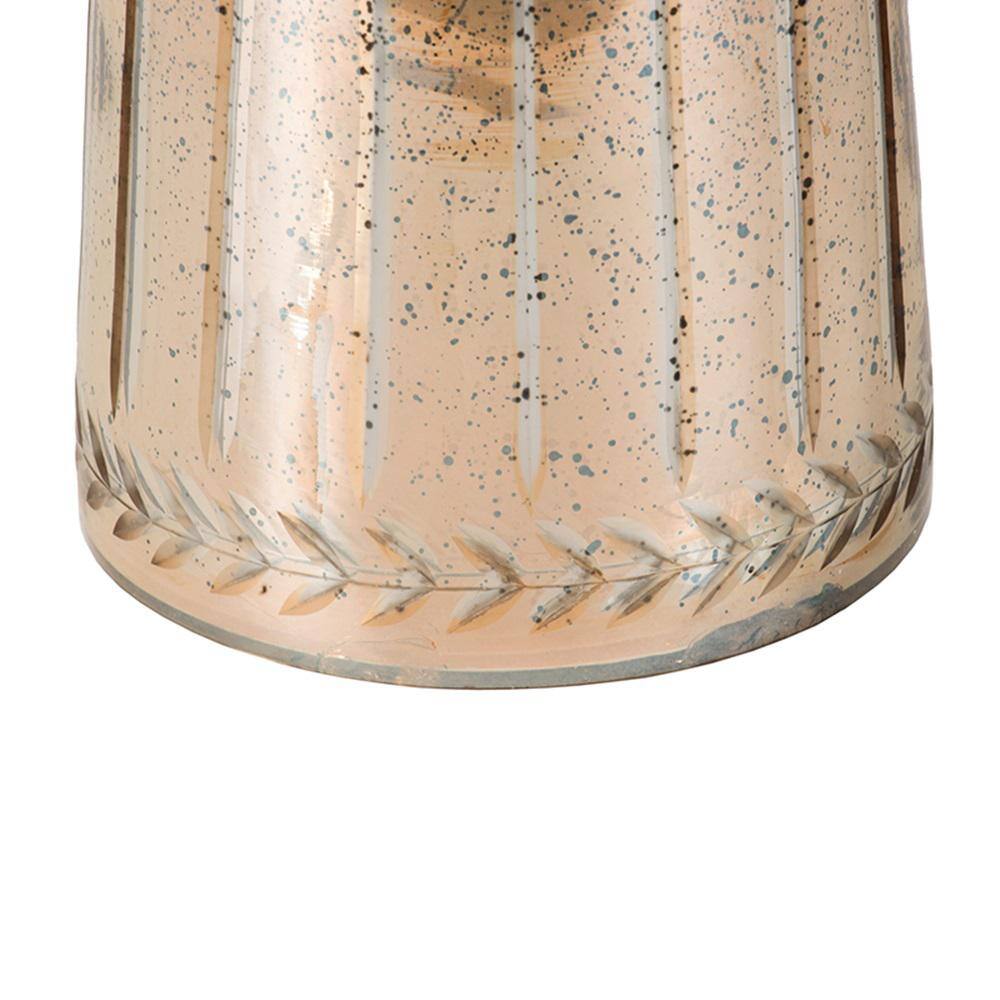 Laurel Edge Antique Gold Round Glass Side Table