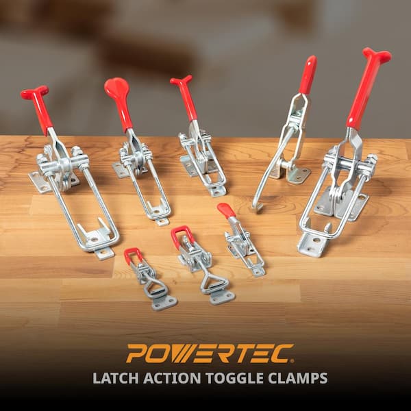 375 lbs. Holding Capacity, J Hook Toggle Clamp 451 w Hook Type Draw Latch Pull Action (4-Pack)