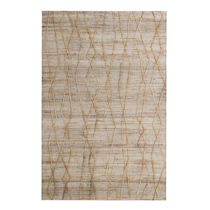 Mauri Natural 7 ft. 9 in. x 9 ft. 9 in. Abstract Modern Jute Blend Area Rug