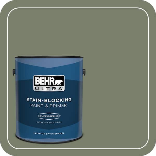 BEHR ULTRA 1 gal. #430F-5 Bahia Grass Extra Durable Satin Enamel Interior Paint & Primer