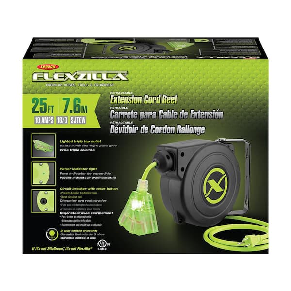 Flexzilla 25' Retractable Extension Cord Reel