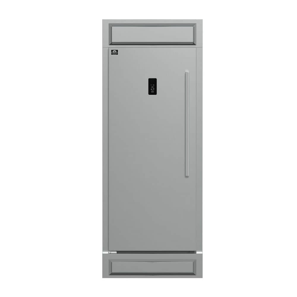 Fortezza 14 cu. Ft. Upright Freezer with Trim Kit in Stainless Steel, 32 in. Left-Swing, Automatic Ice Maker