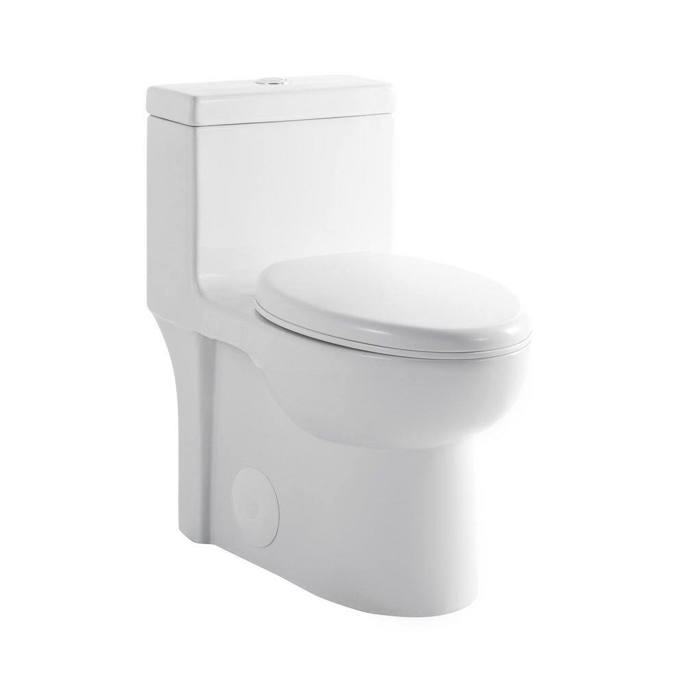 1.28 GPF Single-flush 1-Piece Toilet, Water-Saving Elongated Comfort Height