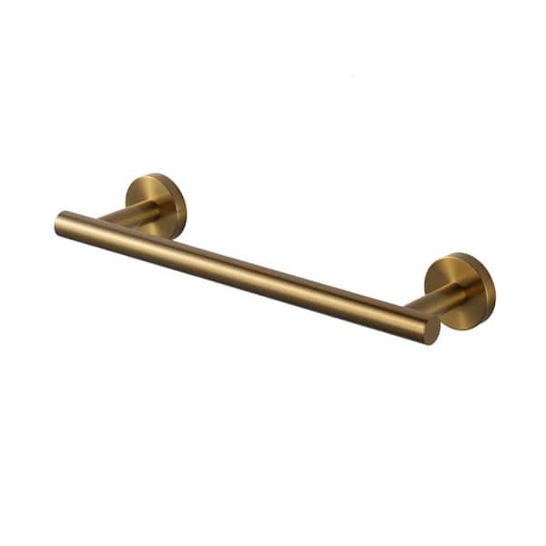 Thicken SUS 304 Stainless Steel 12 in. Wall Mounted Towel Bar Bath Hardware Accessory Single Towel Rod in Gold