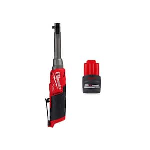 M12 FUEL 12V Lithium-Ion Brushless Cordless 1/4 in. Extended Reach Ratchet w/CP High Output 2.5 Ah Battery Pack