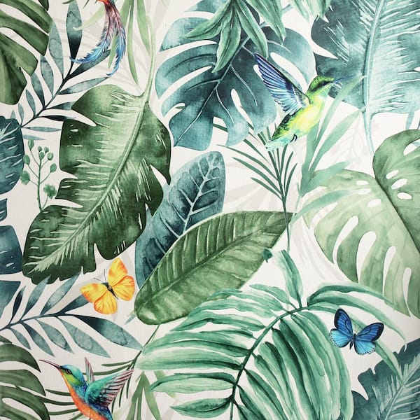 Textured Green White Bamboo Wallpaper Jungle Tropical AS Creation Vinyl