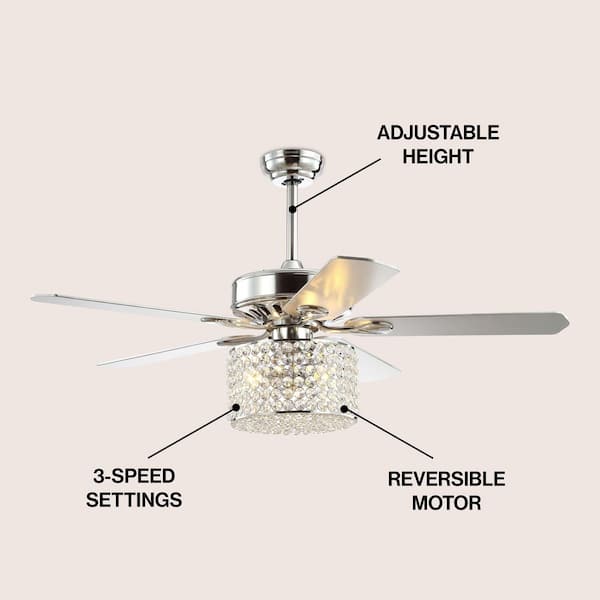 INFERNO Lucifer50HS 50mm 6g 3個セット Moooni 50 Inch Reversible Crystal Ceiling Fan with Lights