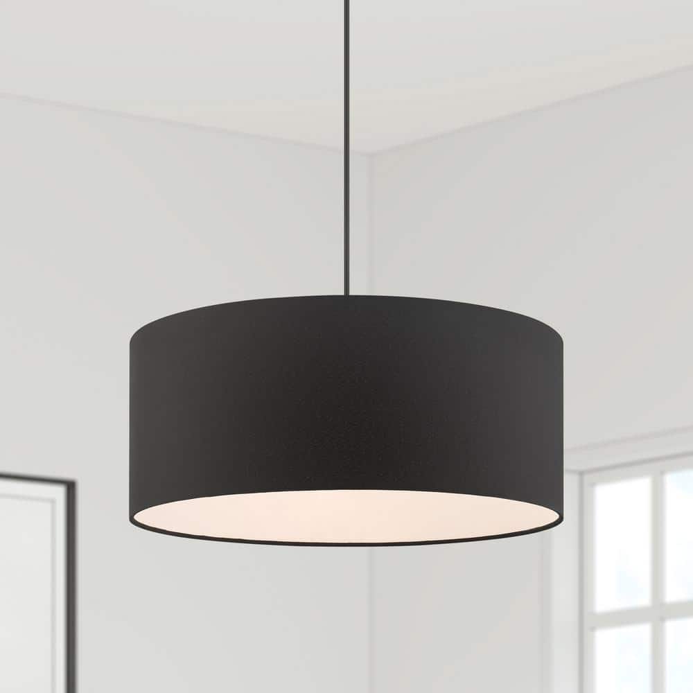 Bainbridge Matte Black Nickel 3-Light LED Drum Pendant