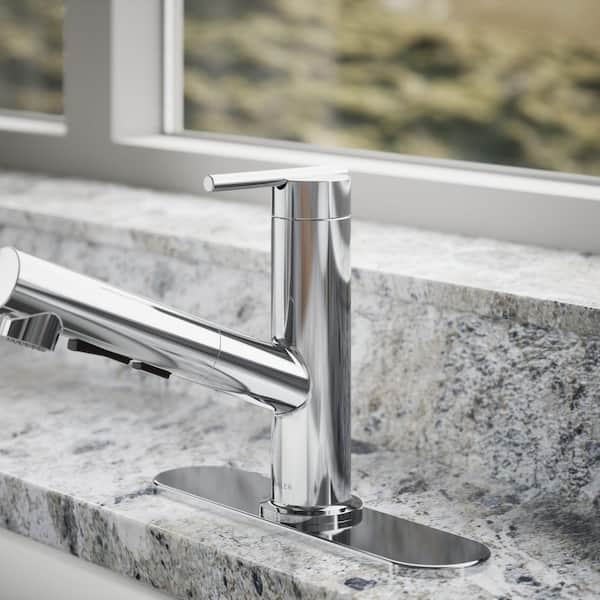 cululu KOHLER Crue Single-Handle Pull-Out Sprayer Kitchen Faucet in