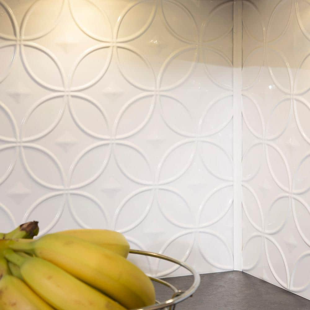 Matte White Vinyl Decorative Backsplash Kit 15 sq ft