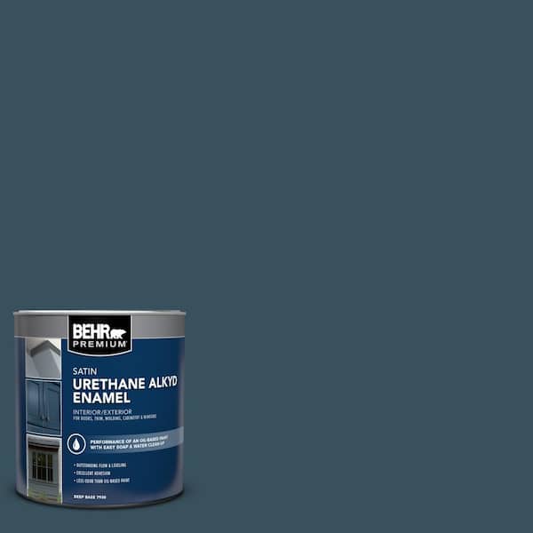BEHR PREMIUM 1 qt. #PPU13-20 Restless Sea Satin Enamel Urethane Alkyd Interior/Exterior Paint