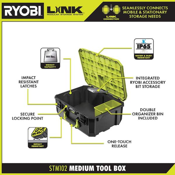 RYOBI LINK Medium Tool Crate with Wall Rails