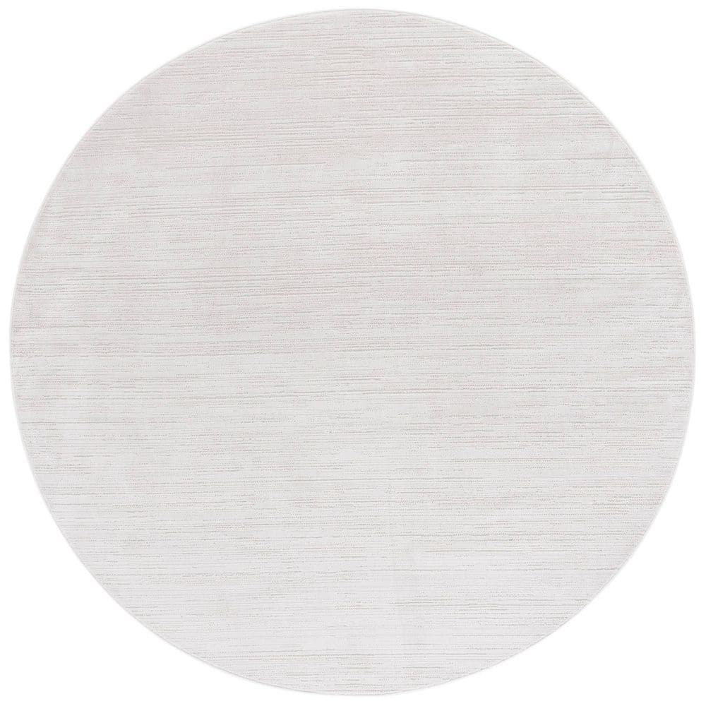 Mila 7 ft. x 7 ft. Ivory/Light Gray Abstract Striped Round Area Rug price history on PriceWatchPro
