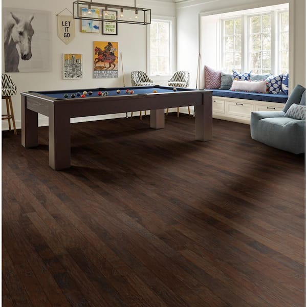 Western Saddle Hickory 3/8 In. T X 5 in. W Tongue and Groove Scraped Engineered Hardwood Flooring (23.66 sq.ft./case)