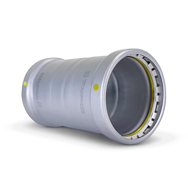 4 in. Carbon Steel Press Coupling No Stop, HNBR Sealed, Yellow Dot - for Gas and Fuel Use