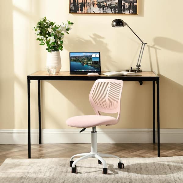 Homy Casa CARNAT Kid's Gaming and Student Swivel Task Chair Ergonomic Adjustable Height Writing Chair in Pink with Breathable Back