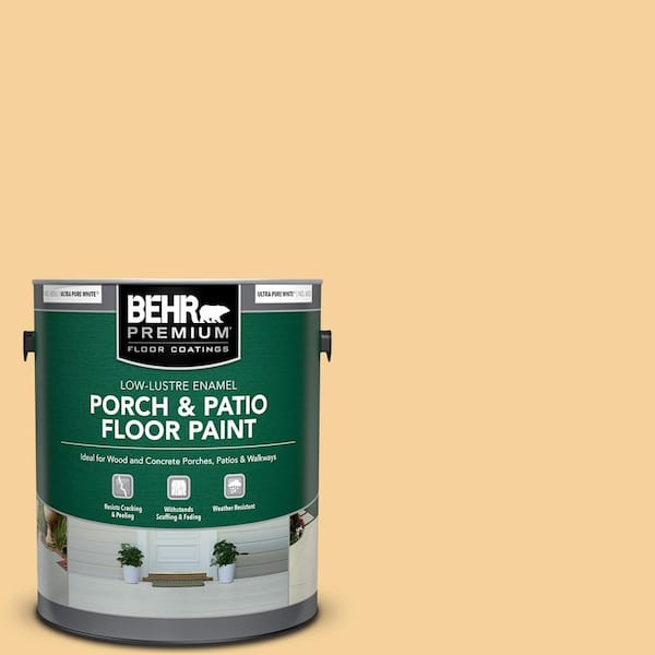 BEHR PREMIUM 1 gal. #320C-3 Honey Butter Low-Lustre Enamel Interior/Exterior Porch and Patio Floor Paint
