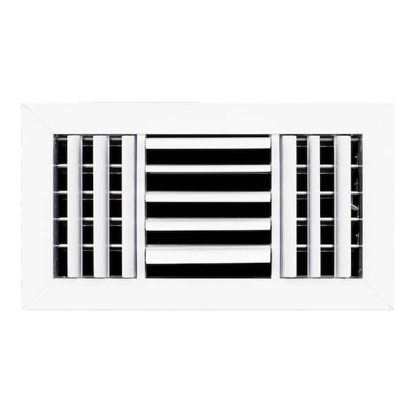 ACLAMINAIRE 12 in. x 6 in. 3-Way Aluminum Ceiling Diffuser in White