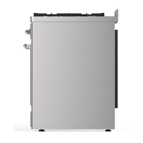 Majestic II 30 in. Dual Fuel Range with 5 Sealed Burners, Glass Door, Chrome Trim in Stainless Steel
