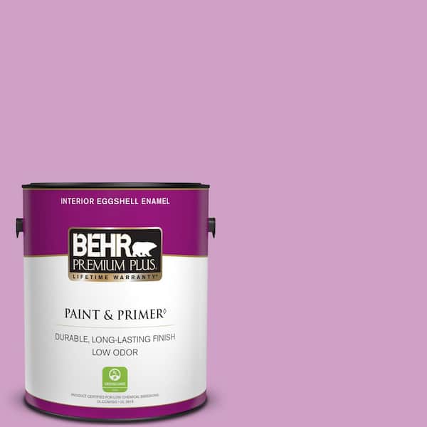 BEHR PREMIUM PLUS 1 gal. #670B-4 Geranium Bud Eggshell Enamel Low Odor Interior Paint & Primer