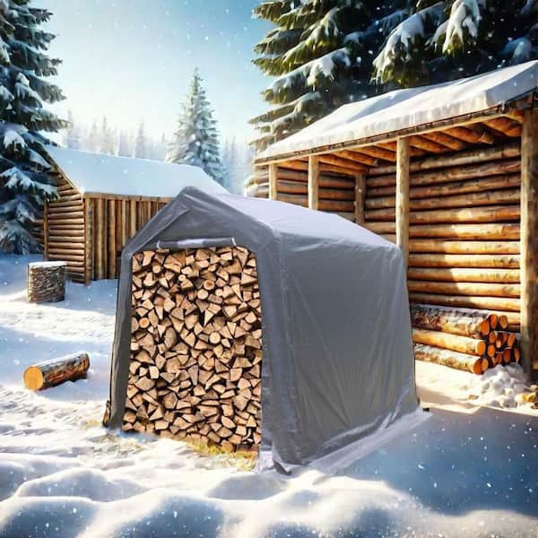 7 ft. x 12 ft. Heavy Duty Outdoor Storage Shed Outdoor Garage for Motorcycle, Bike, Garden Tools, ATV