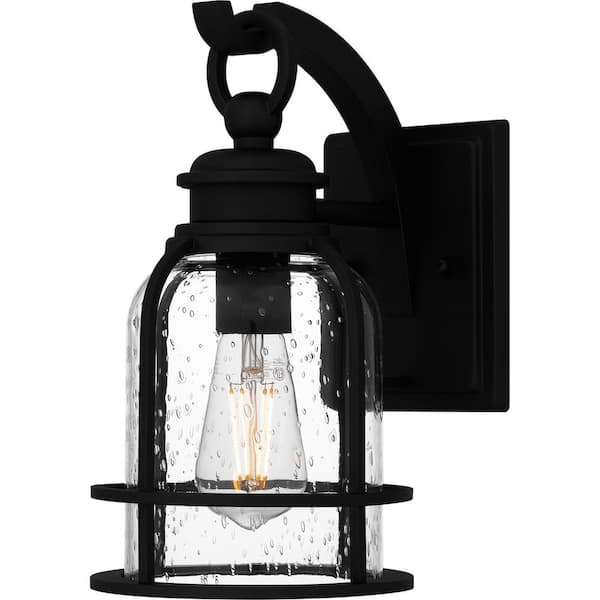 Quoizel Bowles 12 in. Earth Black Hardwired Outdoor Wall Lantern Sconce