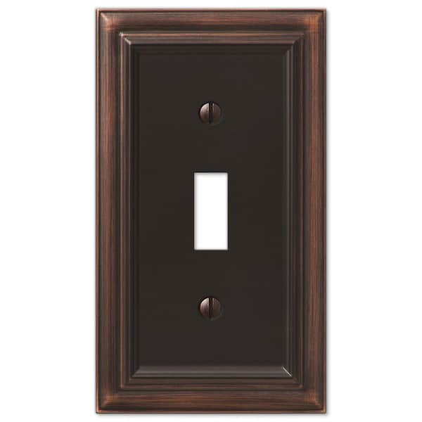 AMERELLE Continental 1 Gang Toggle Metal Wall Plate - Aged Bronze