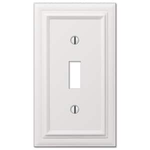 Continental 1 Gang Toggle Metal Wall Plate - White