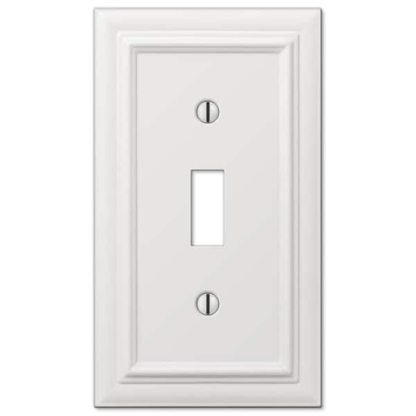 AMERELLE Continental 1 Gang Toggle Metal Wall Plate - White