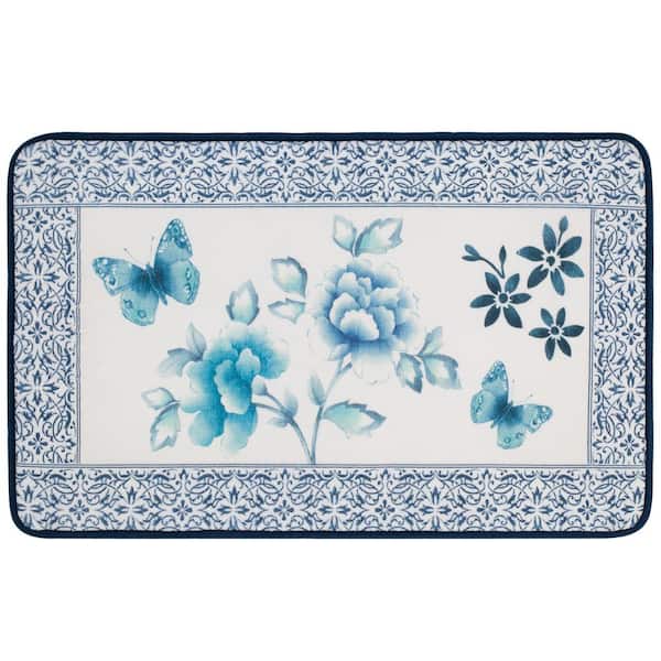 Creative Bath MING BLUE MULTI COLORED BATH RUG 21" x 34"R1262BLU The