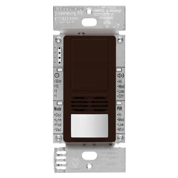 Lutron Maestro Dual-Circuit Dual-Tech Motion Sensor Switch, 6-Amp/Single Pole, Brown (MS-A202-BR)