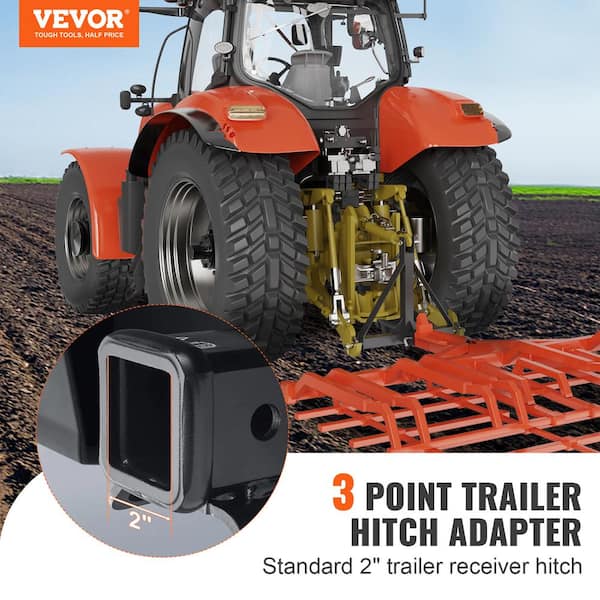 3 Point Green Hitch Receiver Tractor Drawbar with Suitcase Weight Brackets  For Cat 0 Compatible - 2 Trailer Receiver Hitch - 4000 LB Towing Capacity