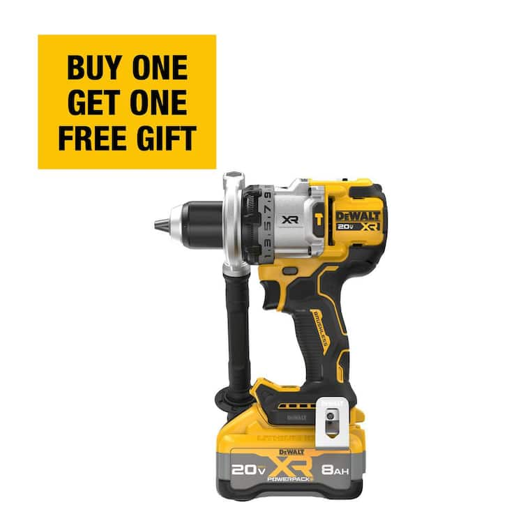 DEWALT 20V XR Lithium-Ion Cordless Hammer Drill Kit with 8.0 Ah Battery, Charger and Kit Bag