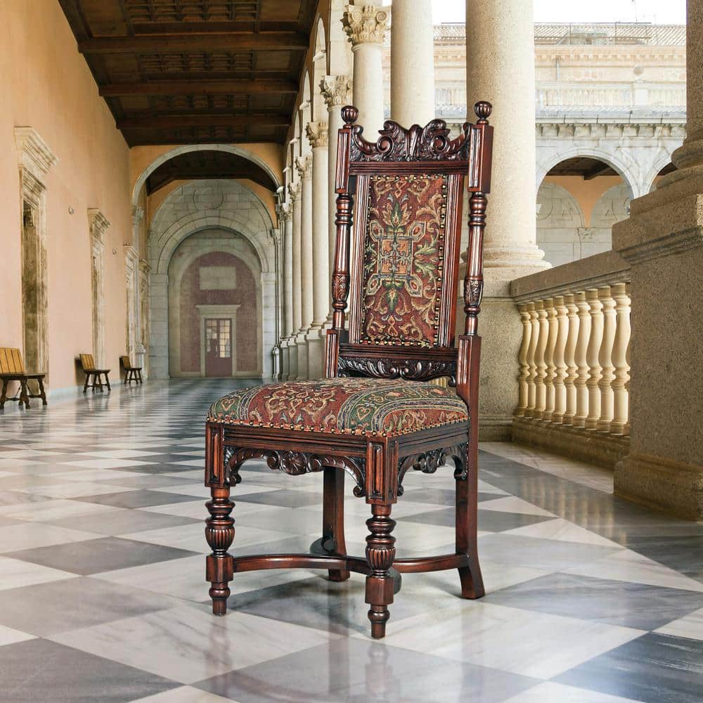 Grand Classic Edwardian Mahogany Upholstered Side Chair