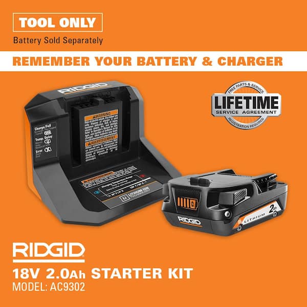 Ridgid 18V Cordless Hand Vacuum Kit with 2.0 Ah Battery and Charger