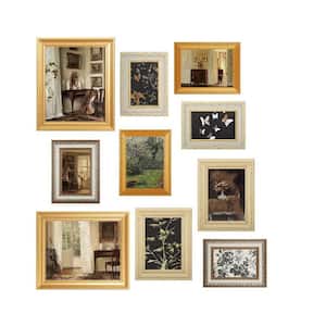 8 x 10 Brown Wood Hanging Picture Frame Set of 10