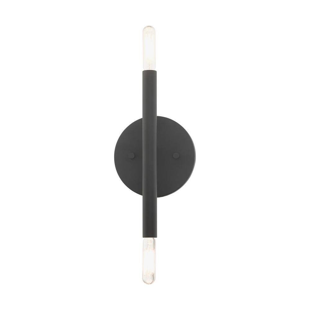 Copenhagen Mid-Century Modern Black and Bronze 2-Light Wall Sconce