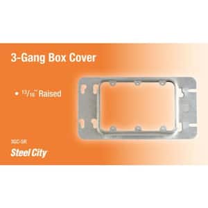3-Gang 58 cu. in. Pre-Galvanized Steel Gang Box