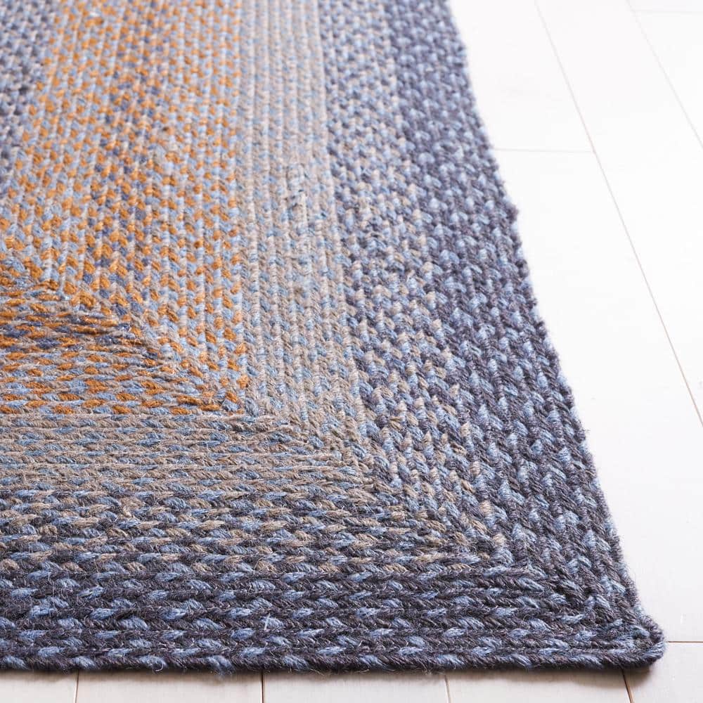 Handwoven Gray and Brown Braided 27" Reversible Runner Rug